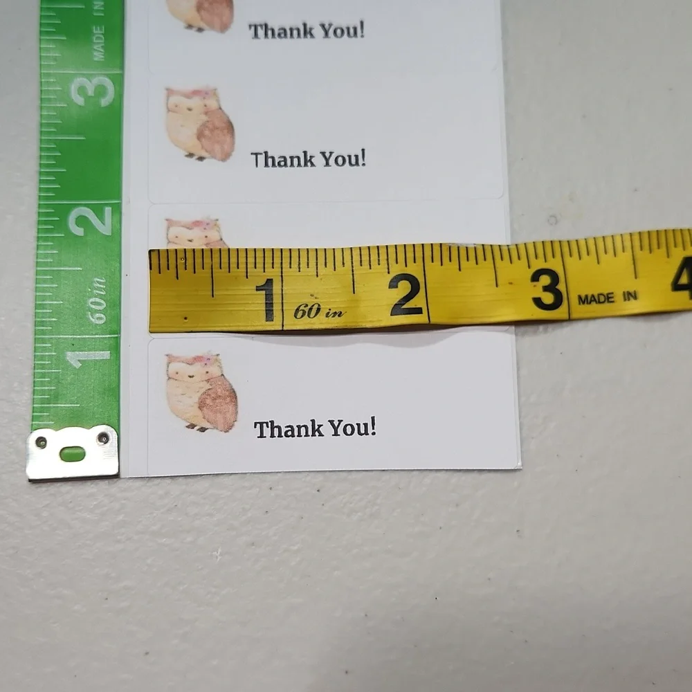 Hand Crafted Owl Thank You Stickers 100 Count